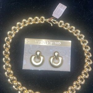Designer Gold Necklace and Earring Set by CORO/VENDOME